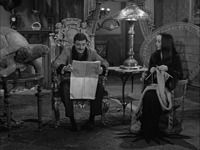 Here's a surprise.
It says Dr. Black has quit. - The Addams Family