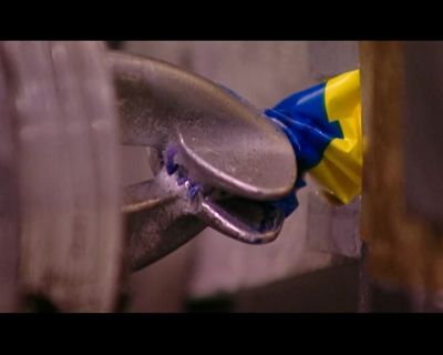 HERE'S THE SLOW-MOTION REPLAY
FROM A DIFFERENT ANGLE. - How It's Made