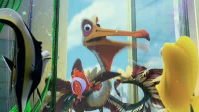 - He's been battling sharks and jellyfish. - Finding Nemo