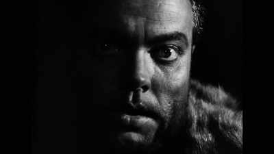 He's blinded by jealousy.
Another Magritte painting. - The Eyes of Orson Welles