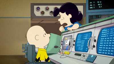 He's brushing his teeth.
How is that heroic? - Snoopy in Space