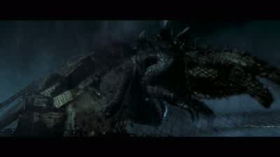 He's caught in the suspension cables. - Godzilla