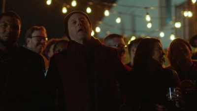 He's doing his famous "Help me" scene - Die Hart