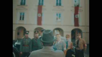 He's even forced to shake hands - Rise of the Nazis