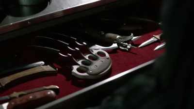 -He's got all these tools
and torture devices in trays, - Doc of Chucky