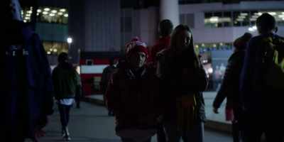 He's got caught in Toorak Road.
Could be half an hour. - Romper Stomper