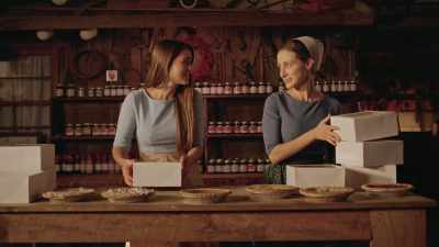 He's illustrating
the cookbook - Christmas at the Amish Bakery
