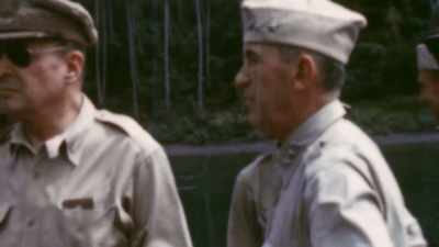 HE'S IN AUSTRALIA COMMANDING
BOTH NATIONS' TROOPS. - The Pacific War in Color