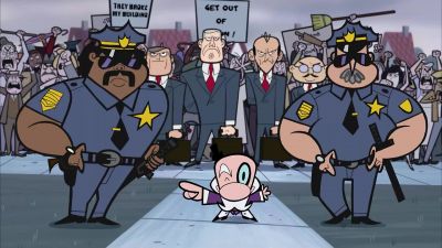 He's in cahoots with the evil pickle cart killers - The Powerpuff Girls Movie