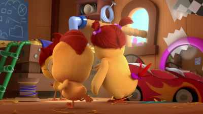 -He's in trouble!
-[barking] - The Chicken Squad
