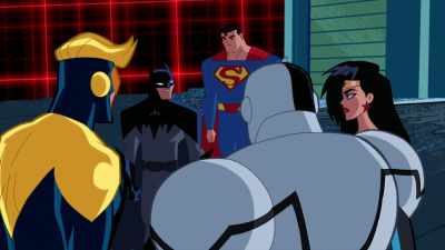 He's likely gathering data for when
he fights the real Justice League. - Justice League Action