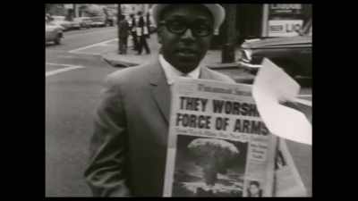 He's out pushing
the Muhammad Speaks newspaper. - Blood Brothers: Malcolm X and Muhammad Ali