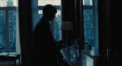 He's painting in his studio in Delft - The Goldfinch