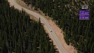 He's racing against times
from a car that hasn't made it - Pike's Peak: On The Edge