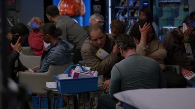 He's right there: white man,
medium build, dark pants. - Chicago Med