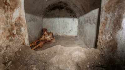 He's the only one buried in Pompeii. - Lost Treasures of Rome