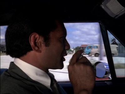 HE'S TURNING LEFT, HEADED
FOR THE LUNALILO HIGHWAY. - Hawaii Five-0