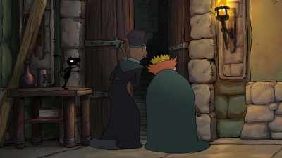 -Hey.
-[both scream] - Disenchantment