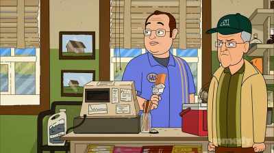 Hey, Brent!
Michelle is raving - Corner Gas Animated