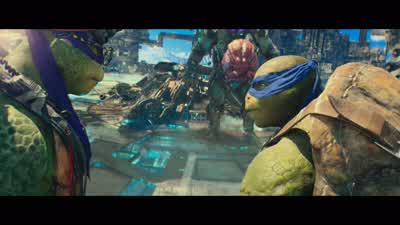 Hey Bubblicious let's see what you've gotI'll show you what I've got This YELLS - Teenage Mutant Ninja Turtles: Out of the Shadows