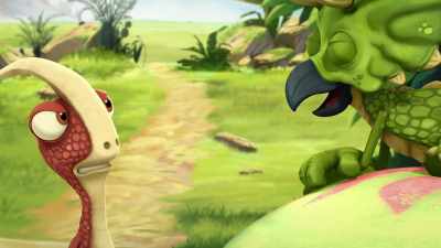 -Hey!
-(chuckles) - Gigantosaurus