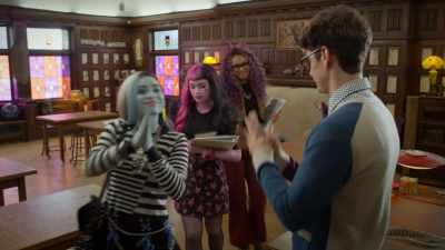 Hey, Clawdeen, your report
outline was due yesterday. - Monster High: The Movie