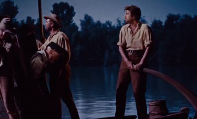 Hey Davy we're still leadin' We might just win this race - Davy Crockett and the River Pirates