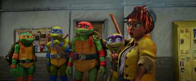 Hey, we don't know if
that says "Puke Girl." - Teenage Mutant Ninja Turtles: Mutant Mayhem