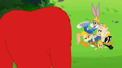 Hey, Gossamer,
what are you doing here? - Bugs Bunny Builders