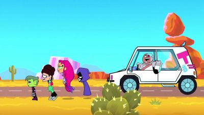 Hey guys, I've got four comfy
air-conditioned seats here
with your names on them. - Teen Titans Go!