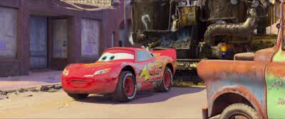 Hey Hey big fella Yeah you in the redI could use a little hose down Help me wash this offWhere's he goin'Oh he's a little bit shy and he hates you for killin' his flowers - Cars