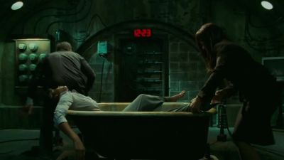 Hey, hey. No.
Don't let your body touch hers. - Saw V