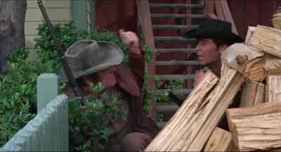 - Hey, Jason, where'd you put Joe?
- Got him upstairs, there. - Support Your Local Sheriff!