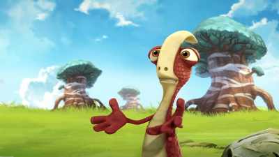 Hey, you missed!
Why are you so careful today? - Gigantosaurus