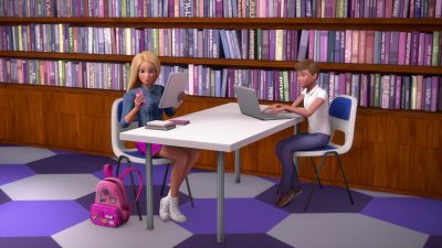 -Hey, Mom, one sec. - Barbie: It Takes Two
