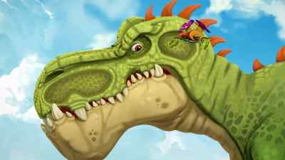 -Hey!
-Over here! - Gigantosaurus