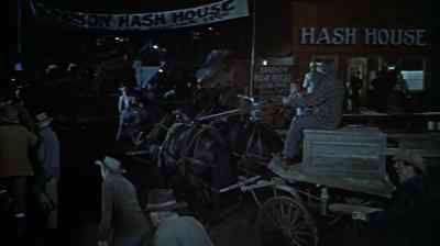 - Hey, Pete, drop us off in front.
- Can't wait to get some beef stew. - The Far Country