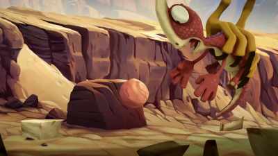 Hey, he said "rocks", not "Rockys"! - Gigantosaurus