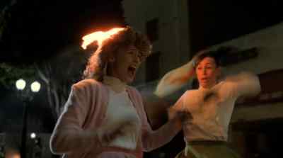 Hey, stop!
Her hair's on fire! - Roadracers