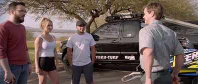 Hey, thanks again for lending
me your freestyle ski, Mark. - Hot Water