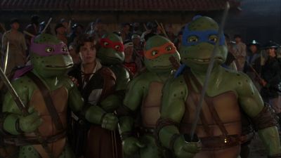 Hey Tinkerbell why don't you shoot us - Teenage Mutant Ninja Turtles III