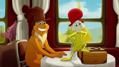 Hey, wait a minute.
You're that sad and dangerous inventor - Green Eggs and Ham