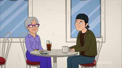 - Hey! We can save a seat too!
- Uh, sure. - Corner Gas Animated
