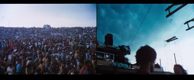 Hey if you think really hard maybe we can stop this rain Yeah - Woodstock