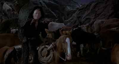 Hey. You're a long ways
from your wagon.
What are you doing here? - The Last Sunset