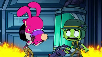 - Hi.
- Ahh! - Teen Titans Go!