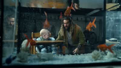 Hi baby boy Are you talking to the fishiesOh man Pops this is blowing my mindMy whole life I've wanted to share this gift with someoneYeah but you and me son we're differentWe're specialWe're connected to the land and the seaI can't wait to introduce you - Aquaman and the Lost Kingdom