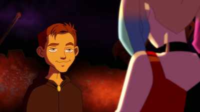 - Hi, Harley.
- [gasps] - Harley Quinn