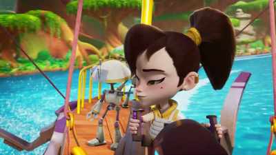 -Hi there, little one.
-[flitterpod whistling] - Star Wars: Young Jedi Adventures