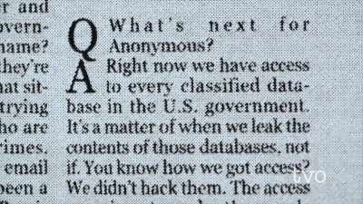 His alias is Commander X,
and in some recent interviews, - The Face of Anonymous
